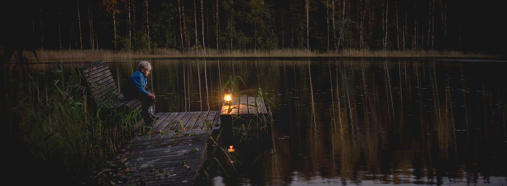 Anamorphic photo, Luhanka, Autumn, Evening, Finland, Dust, Dock