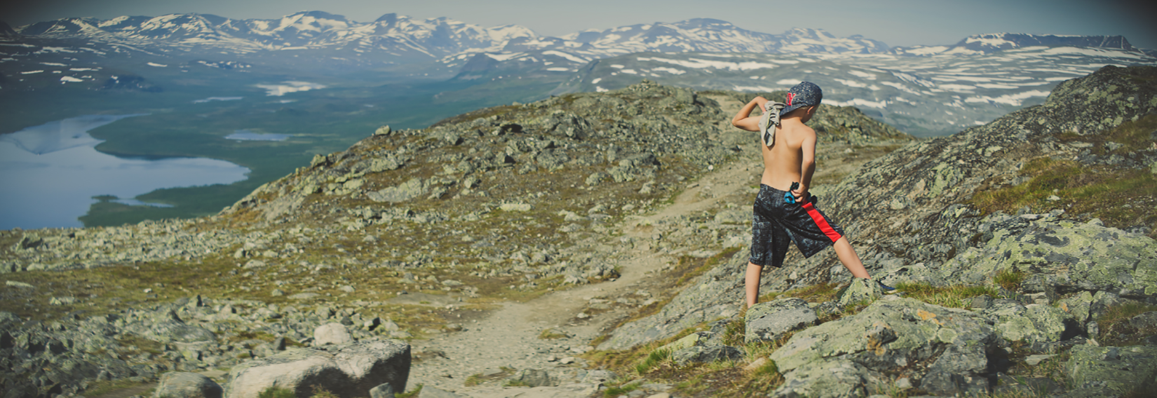 Anamorphic photo, Saana Fell, Kilpisjärvi, Lapland, Finland